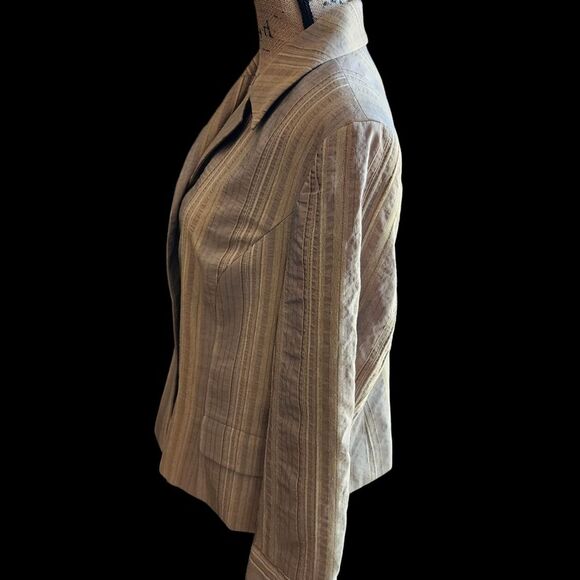 J. Jill Pinstripe Blazer Womens SZ 18 Mature Office Corporate Chunky Academia - Picture 4 of 5